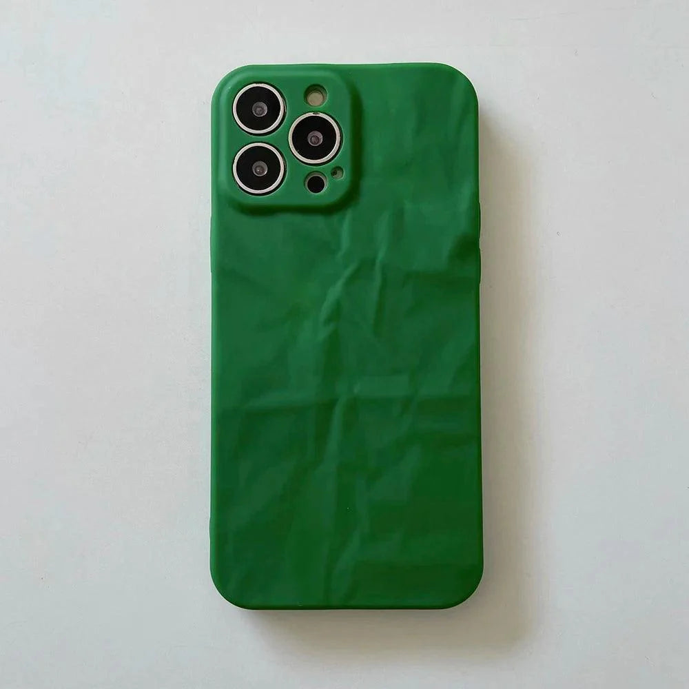 Get a Green Matte Cute Phone Case for iPhone 15, 14, 13, 12 Pro Max, 11 Pro Max, XR, XS, X, 8 Plus, and 7 with a Built-in Lens Cover