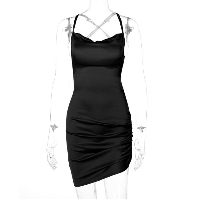 Giva Ruched Satin Dress