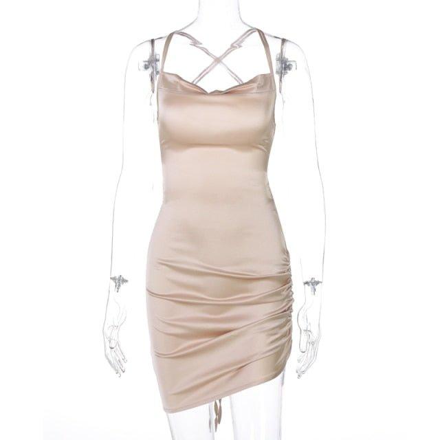 Giva Ruched Satin Dress