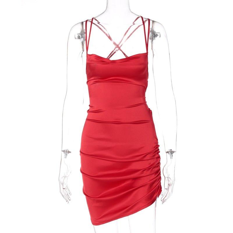 Giva Ruched Satin Dress