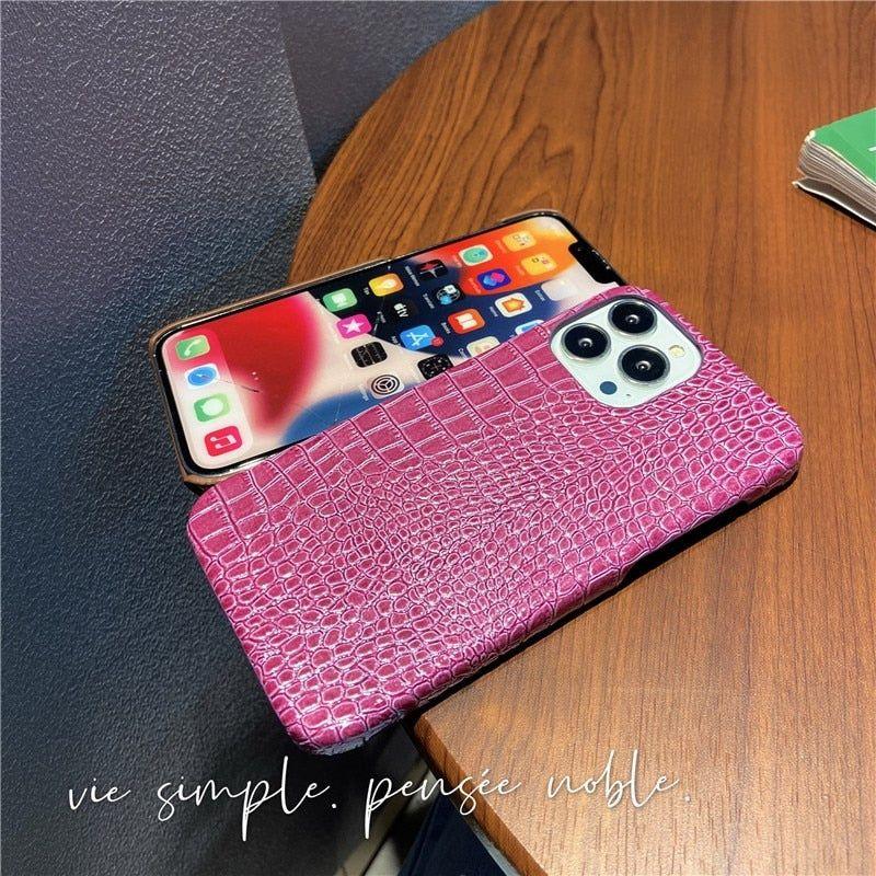 Glossy Leather Soft Cute Phone Cases For iPhone 14 11 12 13 Pro Max 7 8 Plus Xr X Xs SE 2