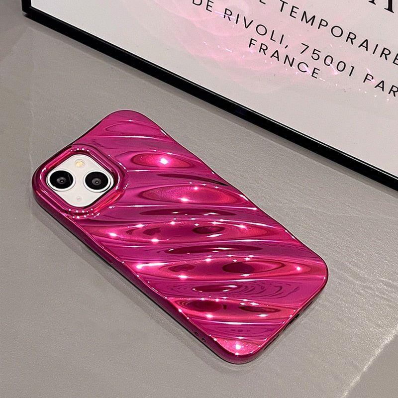 Glossy Silk Texture Pattern - Cute Phone Cases for iPhone 14, 13, 11, 12 Pro Max, 14 Pro, and 14 Plus