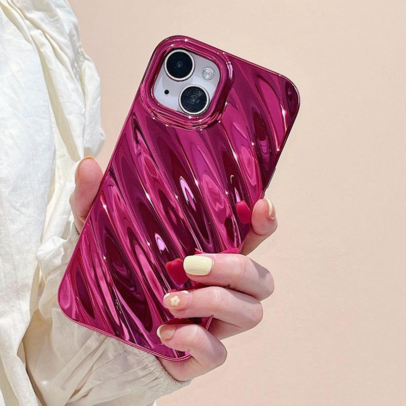 Glossy Silk Texture Pattern - Cute Phone Cases for iPhone 14, 13, 11, 12 Pro Max, 14 Pro, and 14 Plus