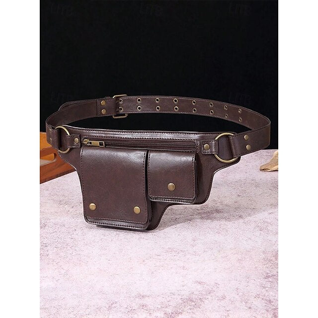 Bag Utility  with Vintage Belt Faux Leather