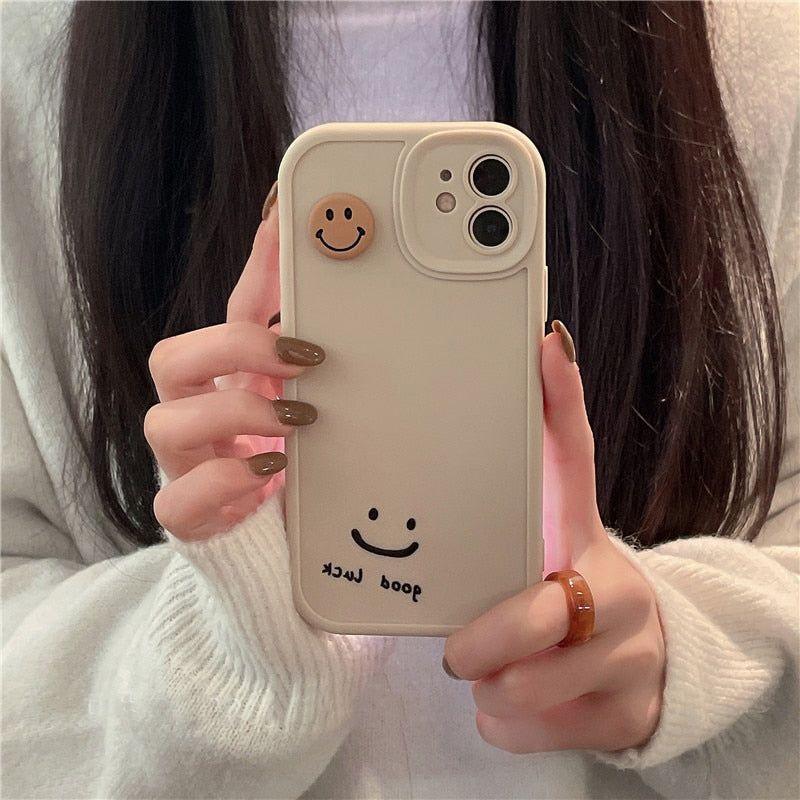 Good Luck Smiley Cute Phone Case For iPhone 11 13 12 Pro Max XS XR X