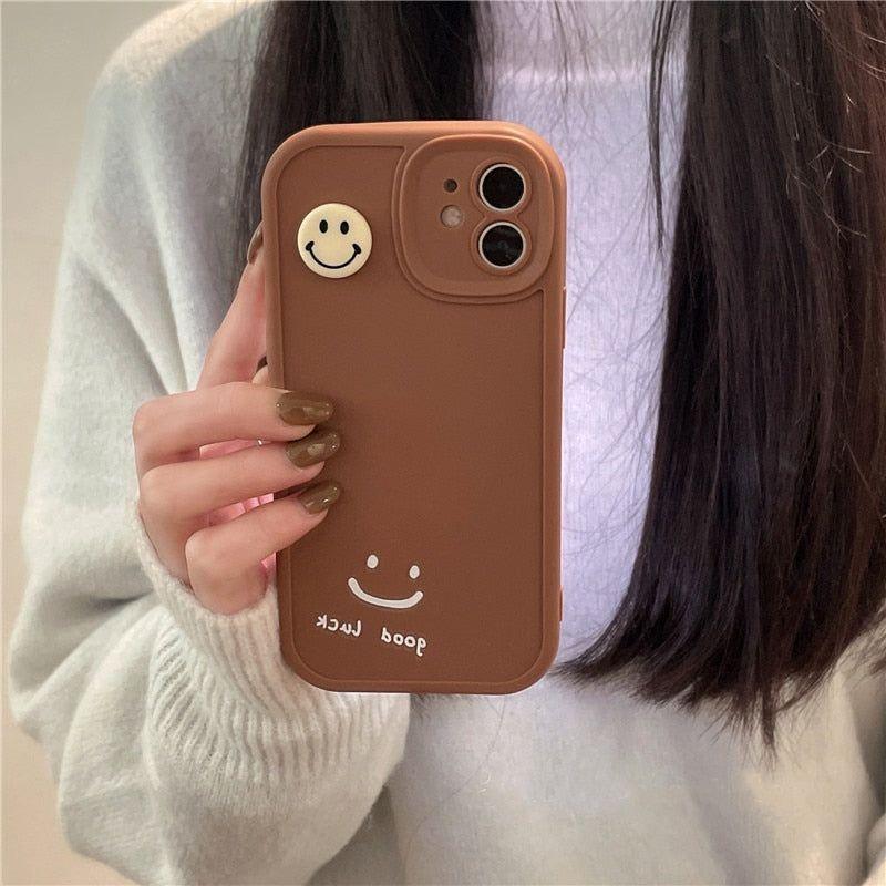 Good Luck Smiley Cute Phone Case For iPhone 11 13 12 Pro Max XS XR X