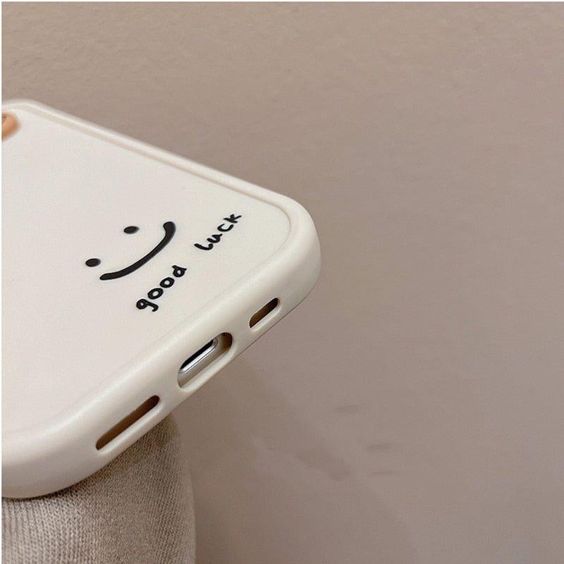 Good Luck Smiley Cute Phone Case For iPhone 11 13 12 Pro Max XS XR X