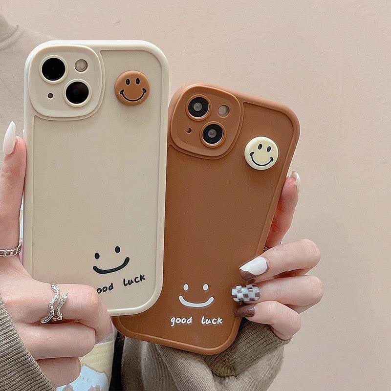 Good Luck Smiley Cute Phone Case For iPhone 11 13 12 Pro Max XS XR X