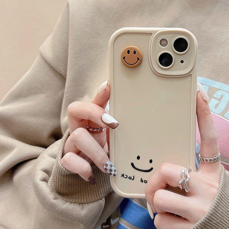 Good Luck Smiley Cute Phone Case For iPhone 11 13 12 Pro Max XS XR X