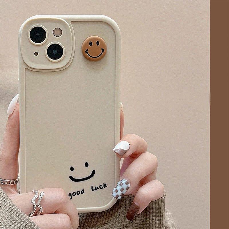 Good Luck Smiley Cute Phone Case For iPhone 11 13 12 Pro Max XS XR X