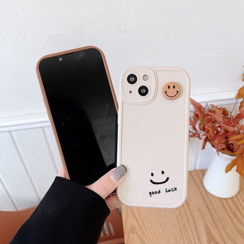 Good Luck Smiley Cute Phone Case For iPhone 11 13 12 Pro Max XS XR X