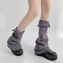 Goth Grunge Distressed Knit Leg Warmers