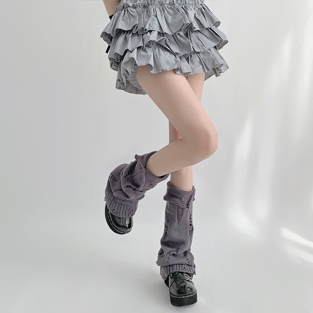 Goth Grunge Distressed Knit Leg Warmers