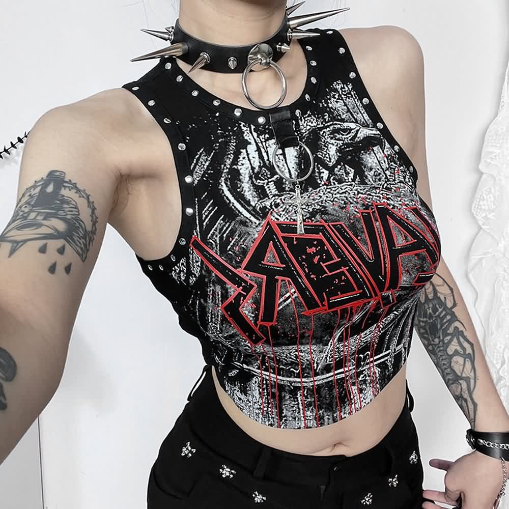 Goth Punk Crop Tank Top