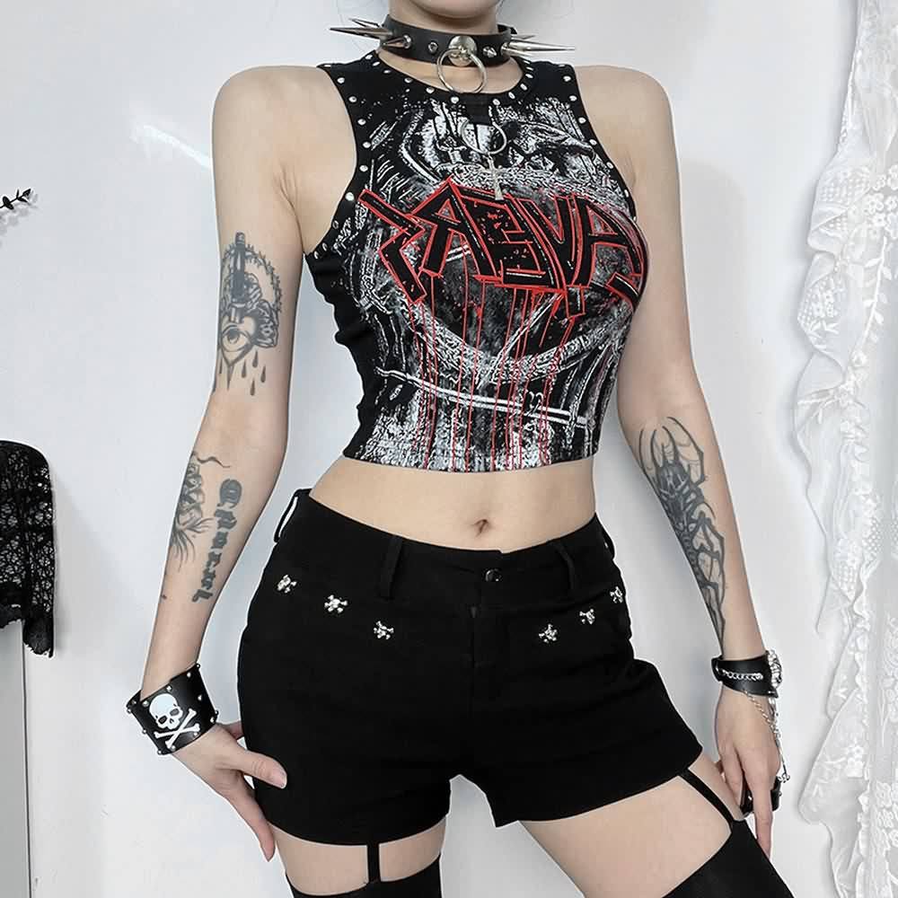 Goth Punk Crop Tank Top