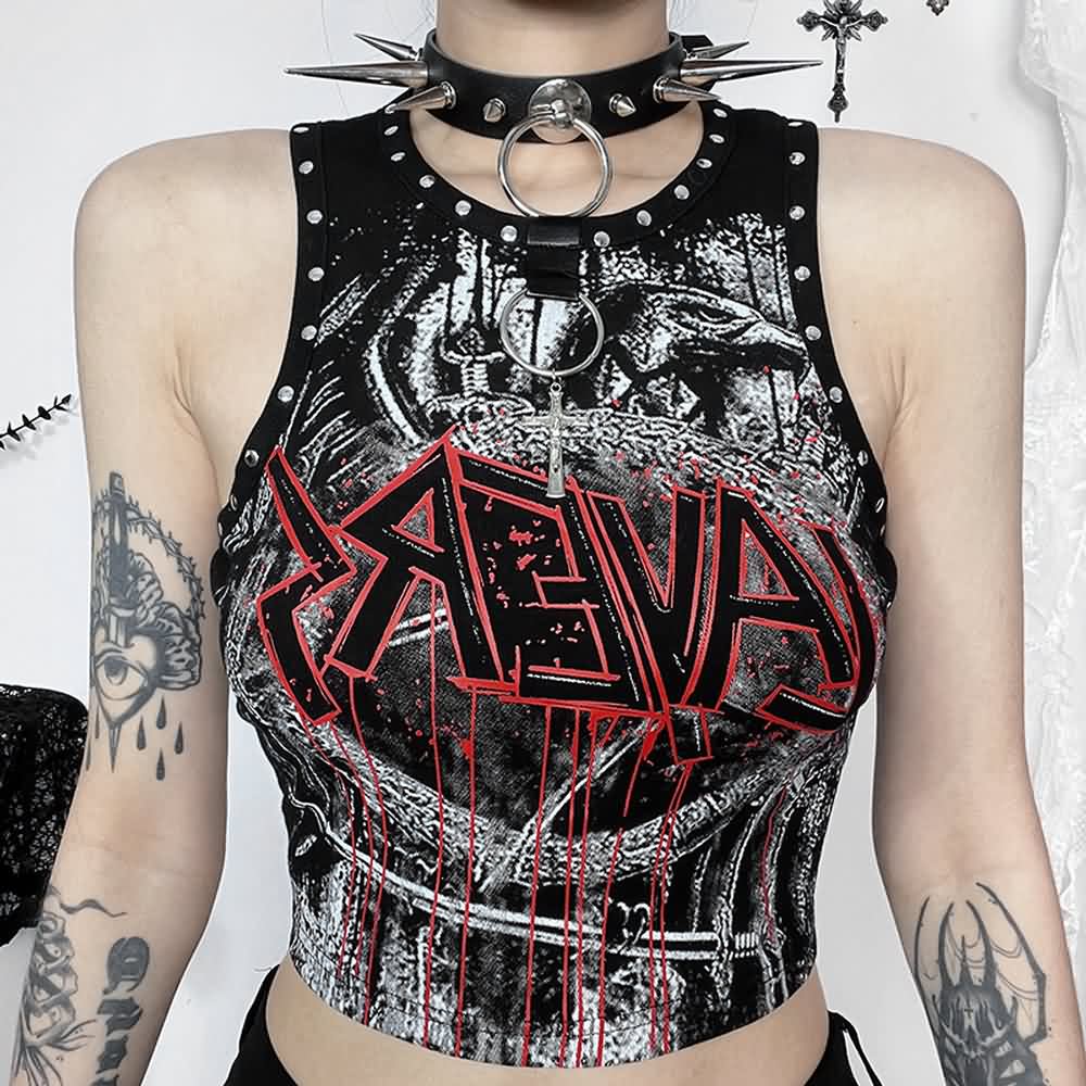 Goth Punk Crop Tank Top