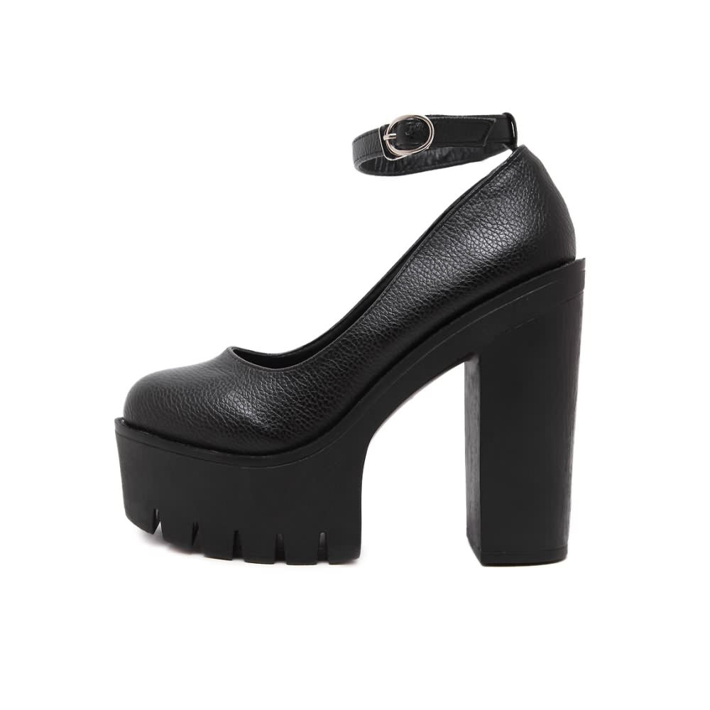 Gothic Ankle Strap Platform Pumps