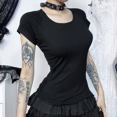 Gothic Dark Angle Mesh Back T-shirt