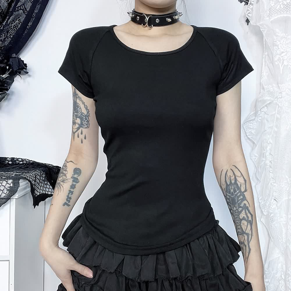 Gothic Dark Angle Mesh Back T-shirt