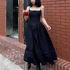 Gothic Elegantes Korsett-Maxikleid