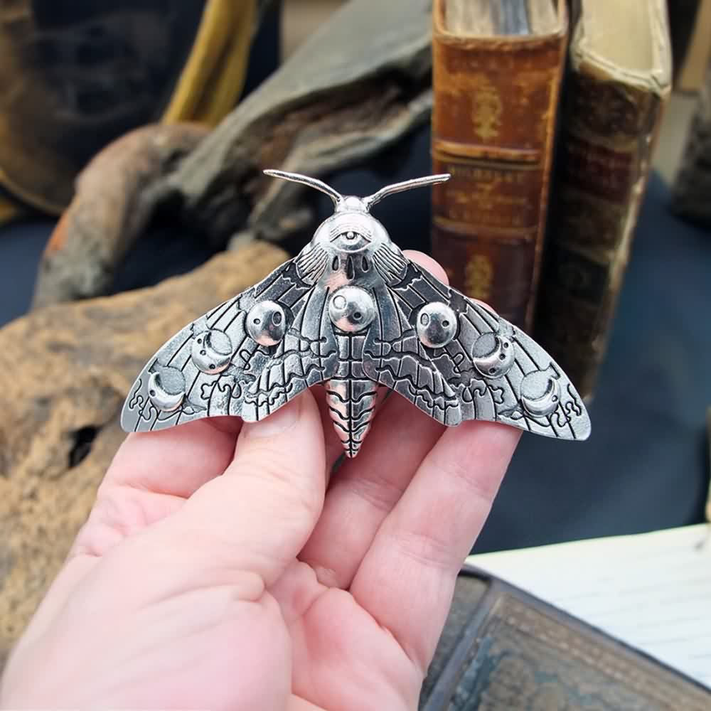 Gothic Evil Eye Moth Hair Clip