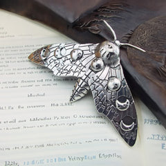 Gothic Evil Eye Moth Hair Clip