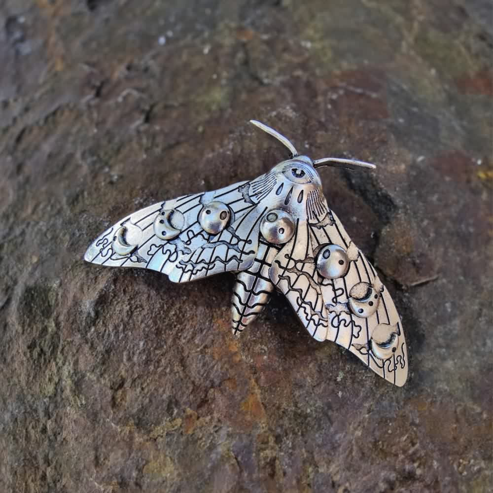 Gothic Evil Eye Moth Hair Clip