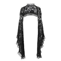 Gothic-Body mit Glockenärmeln und Blumenspitze