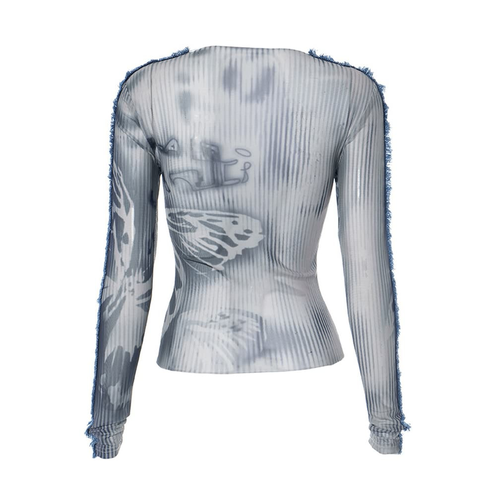 Gothic Grunge Schmetterling Langarm Top