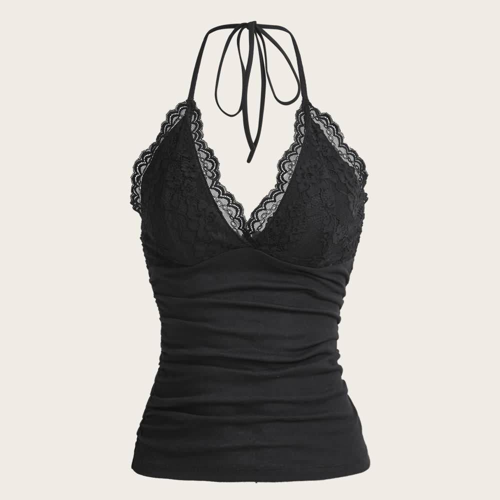 Gothic Lace Halter Crop Top