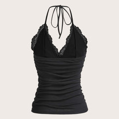 Gothic Lace Halter Crop Top