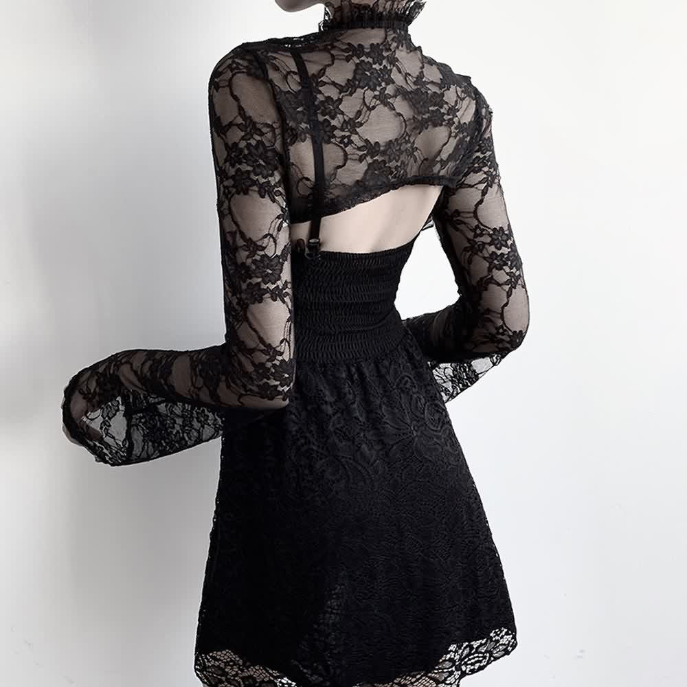 Gothic Lace Long Sleeve Shrug Top