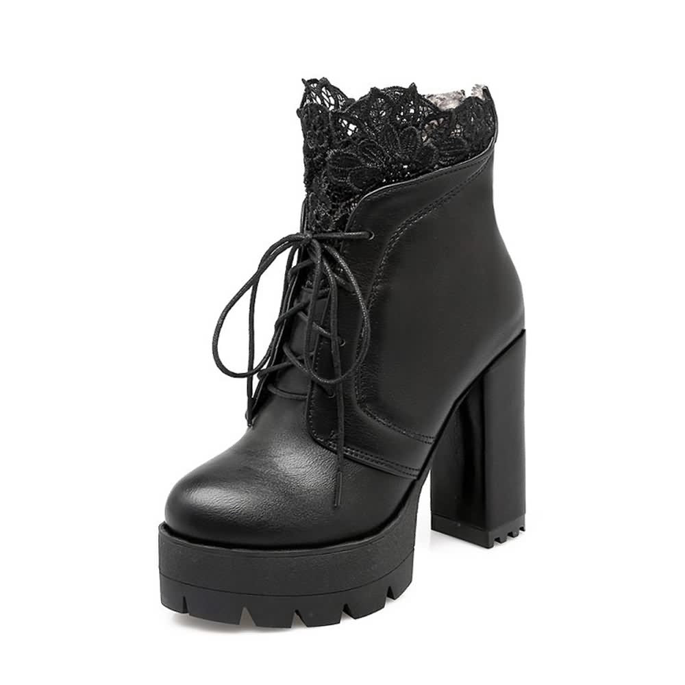 Gothic Lace Platform Boots