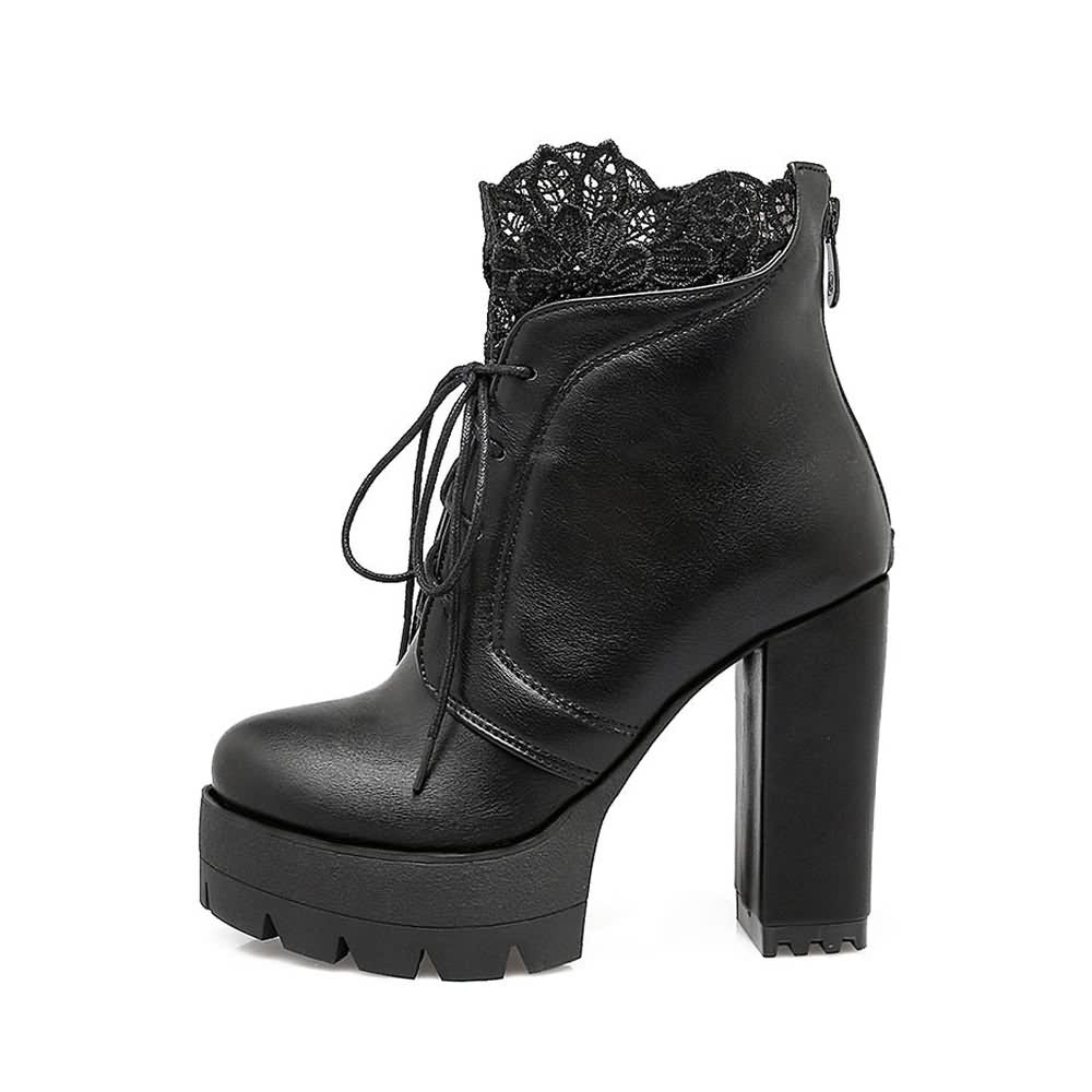 Gothic Lace Platform Boots