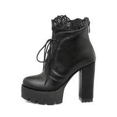 Gothic Lace Platform Boots