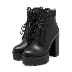 Gothic Lace Platform Boots