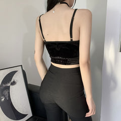 Gothic Lace Velvet Cami Top