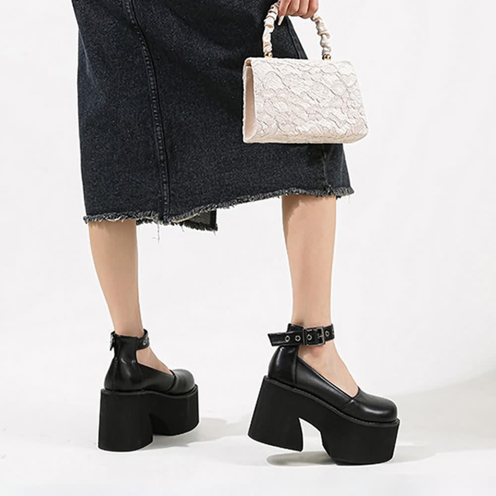 Gothic Lolita Ankle Strap Platform Mary Janes