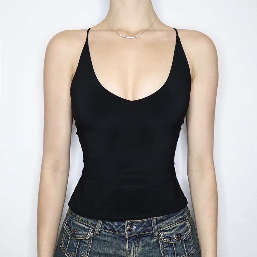 Gothic Open Back Cami Crop Top