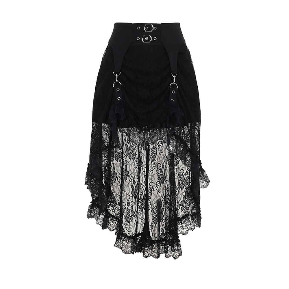 Gothic Open Shoulder Top And High Low Skirt