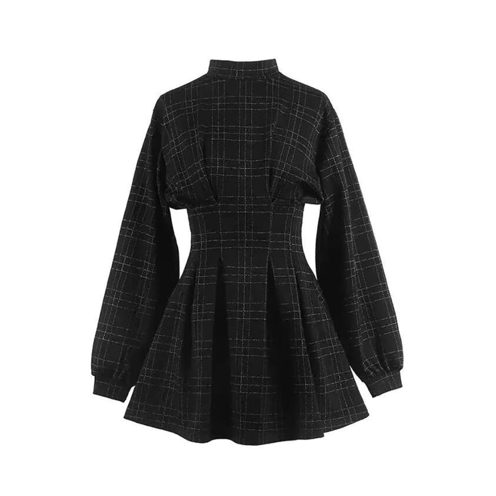 Gothic Plaid High Waist Mini Dress