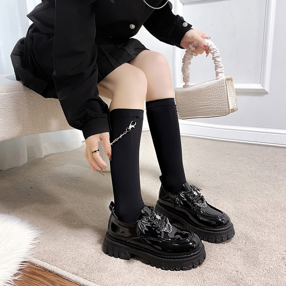 Gothic Punk Bat Oxford Platform Shoes