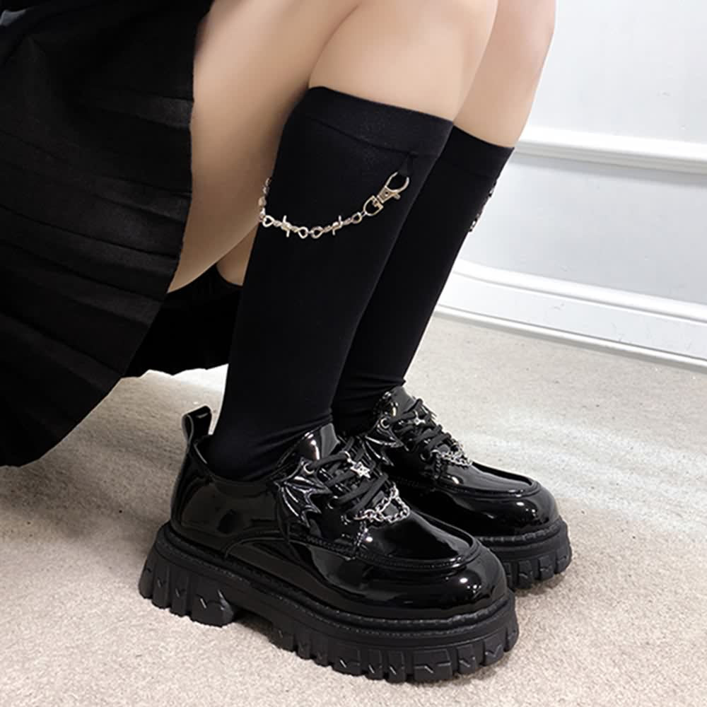 Gothic Punk Bat Oxford Platform Shoes