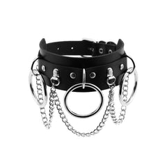 Gothic Punk Chain And Ring Choker