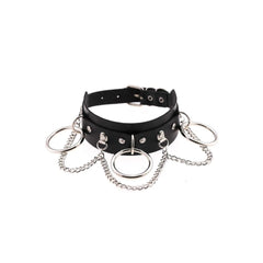 Gothic Punk Chain And Ring Choker