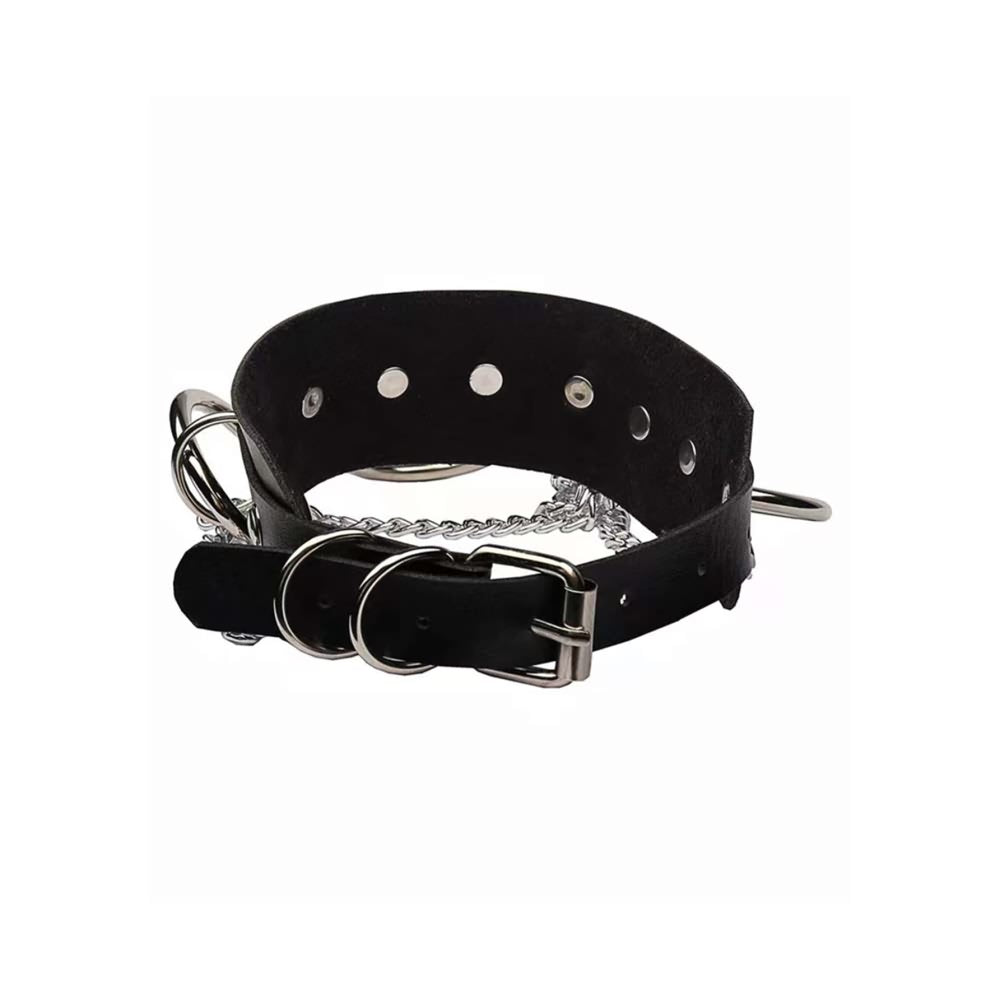 Gothic Punk Chain And Ring Choker