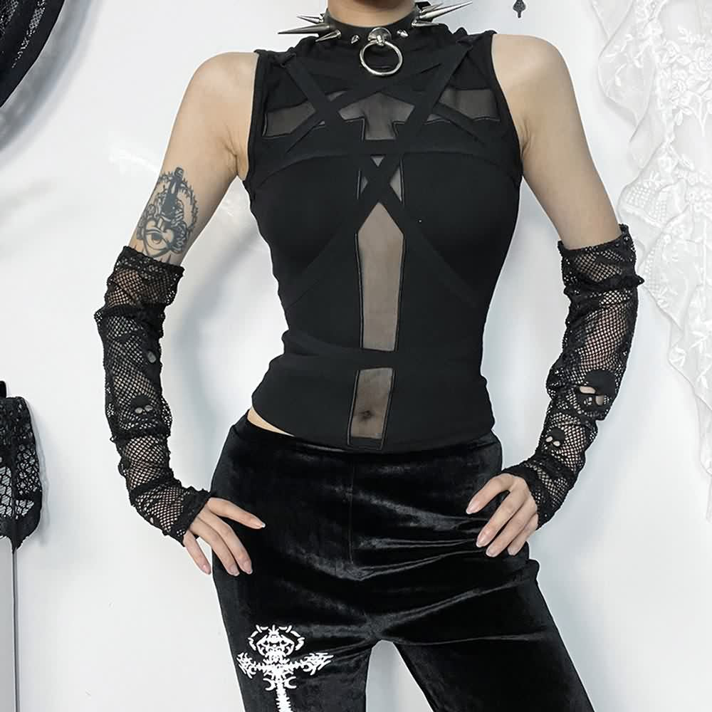 Gothic Punk Crop Tank Top