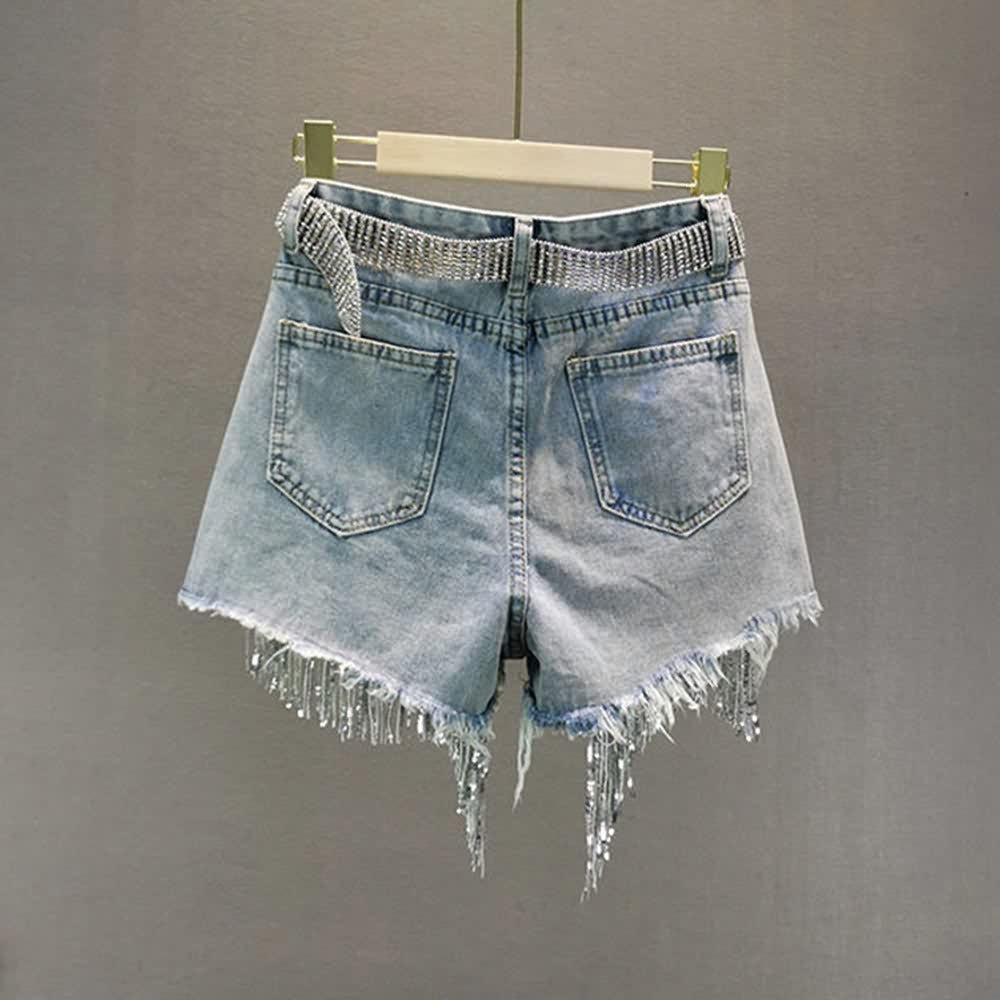 Gothic Punk Fringe Denim Shorts