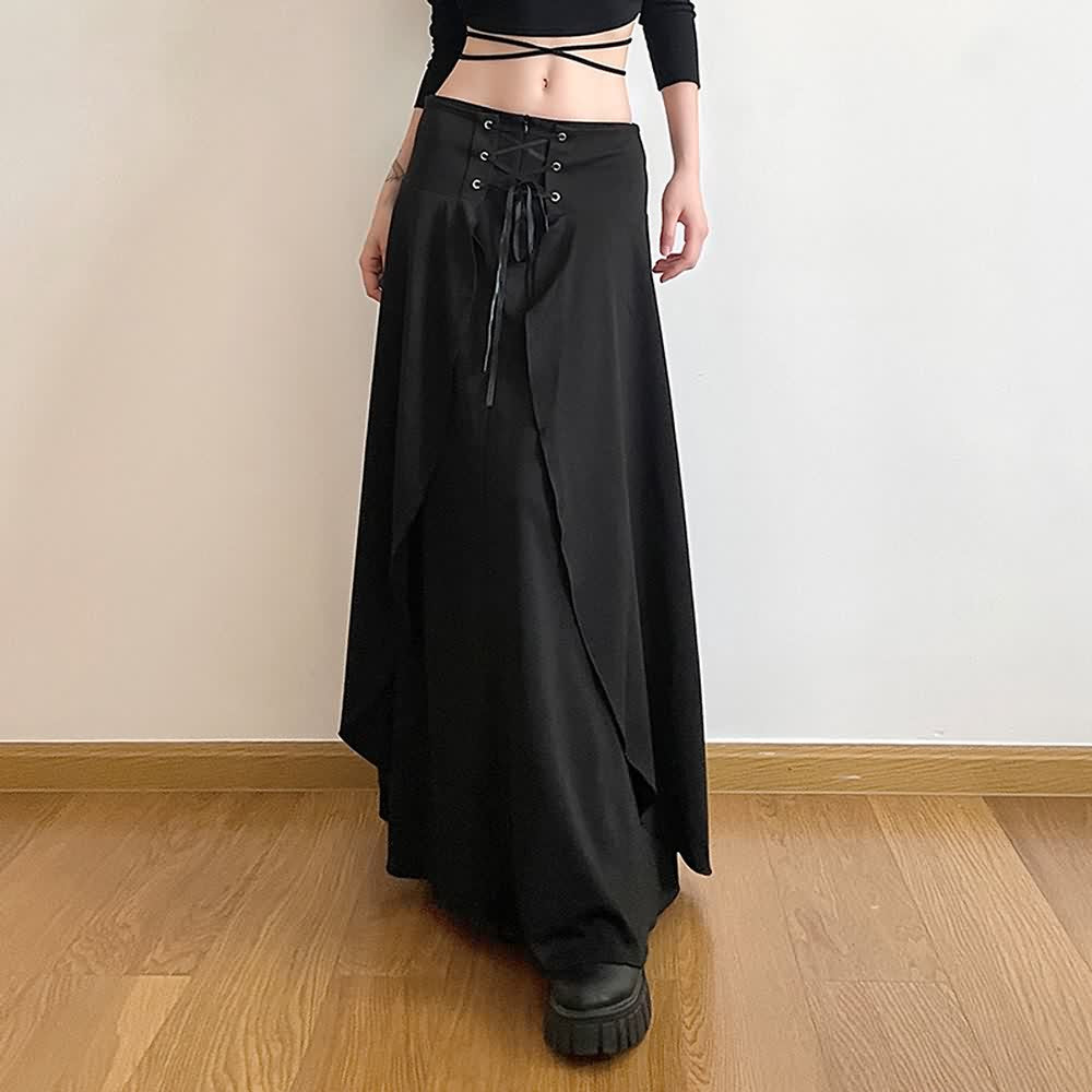 Gothic Punk Layered Maxi Skirt