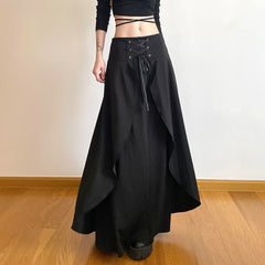 Gothic Punk Layered Maxi Skirt